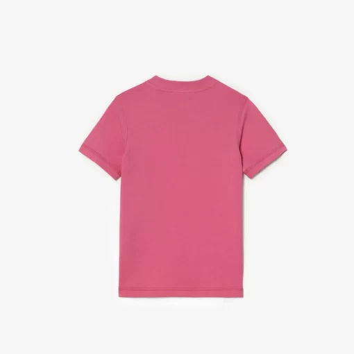 Lacoste Mädchenkleidung>Kinder T-Shirt Aus Bio-Baumwolle Mit Print Reseda Rosa 2R3