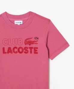 Lacoste Mädchenkleidung>Kinder T-Shirt Aus Bio-Baumwolle Mit Print Reseda Rosa 2R3