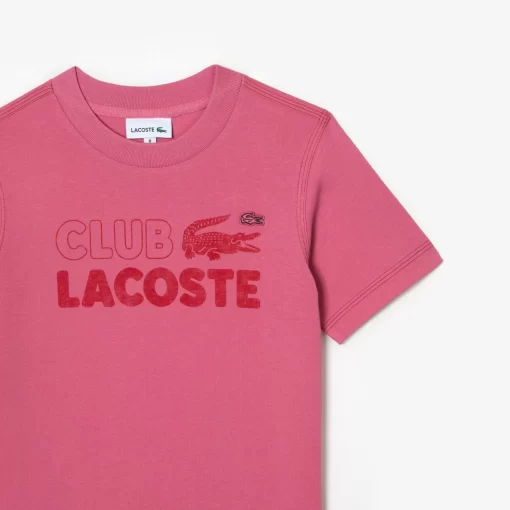 Lacoste Mädchenkleidung>Kinder T-Shirt Aus Bio-Baumwolle Mit Print Reseda Rosa 2R3