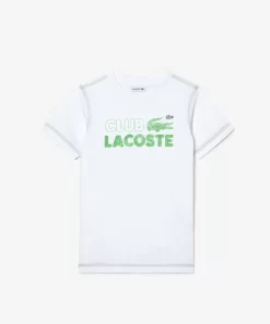 Lacoste Mädchenkleidung>Kinder T-Shirt Aus Bio-Baumwolle Mit Print Weis 001