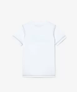 Lacoste Mädchenkleidung>Kinder T-Shirt Aus Bio-Baumwolle Mit Print Weis 001