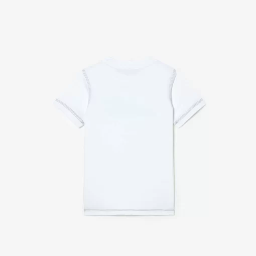 Lacoste Mädchenkleidung>Kinder T-Shirt Aus Bio-Baumwolle Mit Print Weis 001