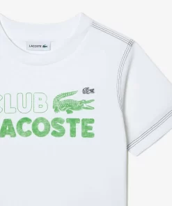 Lacoste Mädchenkleidung>Kinder T-Shirt Aus Bio-Baumwolle Mit Print Weis 001