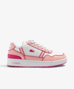 Lacoste Schuhe>Kinder-Sneaker T-Clip Mit Kontrast-Sohle White/Light Pink 1Y9