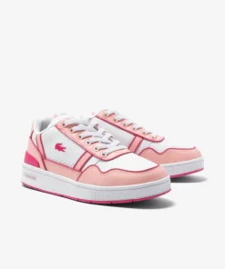 Lacoste Schuhe>Kinder-Sneaker T-Clip Mit Kontrast-Sohle White/Light Pink 1Y9