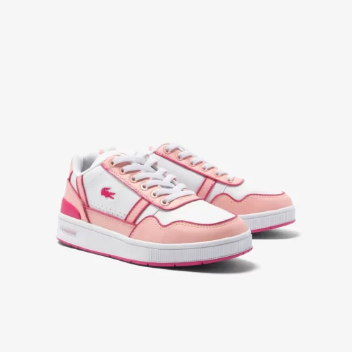 Lacoste Schuhe>Kinder-Sneaker T-Clip Mit Kontrast-Sohle White/Light Pink 1Y9