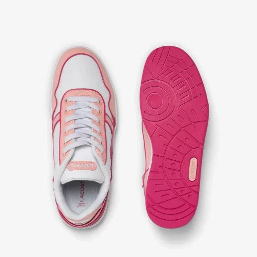 Lacoste Schuhe>Kinder-Sneaker T-Clip Mit Kontrast-Sohle White/Light Pink 1Y9