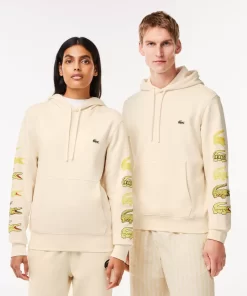 Lacoste Sweatshirts>Kontrast-Krokodil-Hoodie Creme Xfj