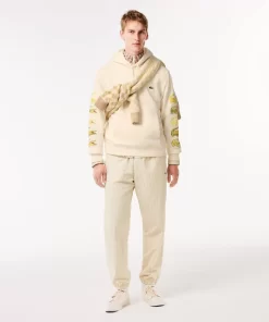 Lacoste Sweatshirts>Kontrast-Krokodil-Hoodie Creme Xfj