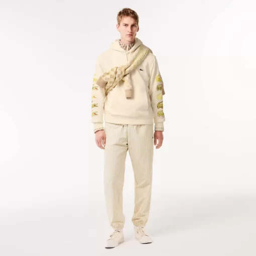 Lacoste Sweatshirts>Kontrast-Krokodil-Hoodie Creme Xfj