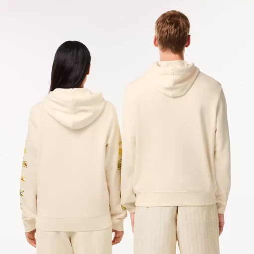 Lacoste Sweatshirts>Kontrast-Krokodil-Hoodie Creme Xfj