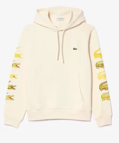 Lacoste Sweatshirts>Kontrast-Krokodil-Hoodie Creme Xfj