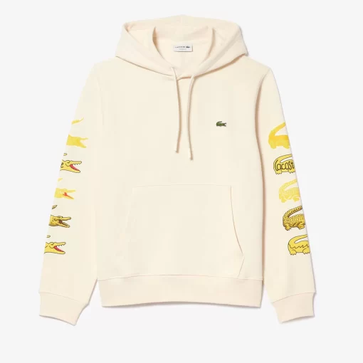 Lacoste Sweatshirts>Kontrast-Krokodil-Hoodie Creme Xfj