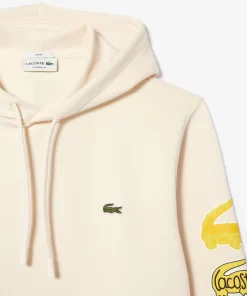 Lacoste Sweatshirts>Kontrast-Krokodil-Hoodie Creme Xfj