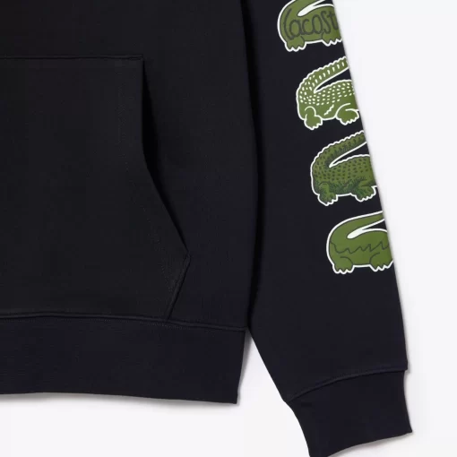 Lacoste Sweatshirts>Kontrast-Krokodil-Hoodie Navy Blau Hde