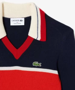 Lacoste Kleider & Röcke>Kontrast-Polokleid, In Frankreich Gefertigt Navy Blau / Orange / Weis Npi