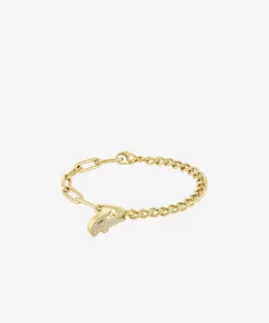 Lacoste Schmuck>Krokodil Armband Gold And Crystals 716