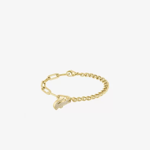 Lacoste Schmuck>Krokodil Armband Gold And Crystals 716