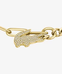 Lacoste Schmuck>Krokodil Armband Gold And Crystals 716