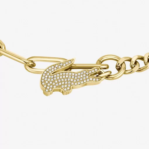 Lacoste Schmuck>Krokodil Armband Gold And Crystals 716