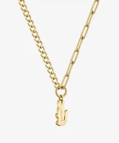 Lacoste Schmuck>Krokodil Halskette Gold And Crystals 716