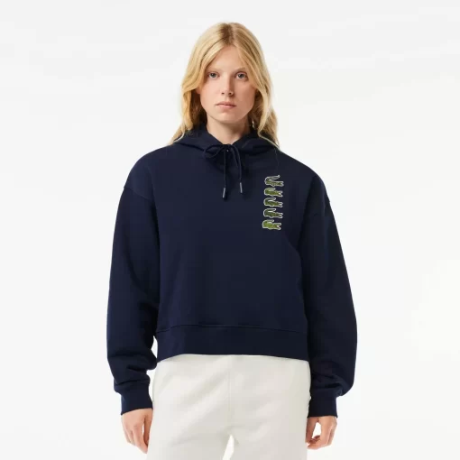 Lacoste Sweatshirts>Kultiger Croc-Hoodie Navy Blau 166