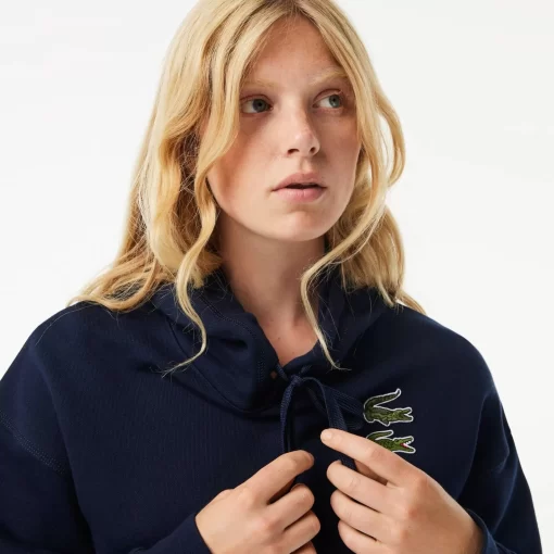 Lacoste Sweatshirts>Kultiger Croc-Hoodie Navy Blau 166