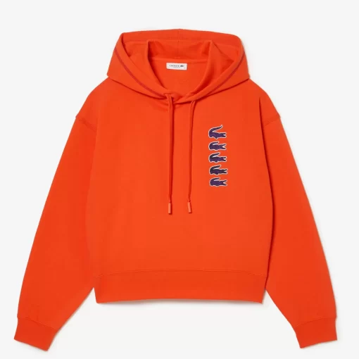 Lacoste Sweatshirts>Kultiger Croc-Hoodie Orange Sji