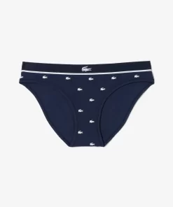 Lacoste Unterwäsche & Loungewear>Kultiger Slip Mit Mini Croc Navy Blau / Weis 525