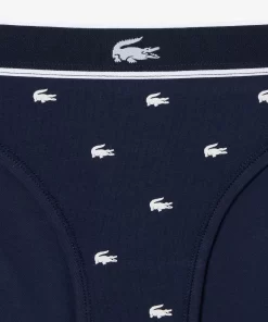 Lacoste Unterwäsche & Loungewear>Kultiger Slip Mit Mini Croc Navy Blau / Weis 525