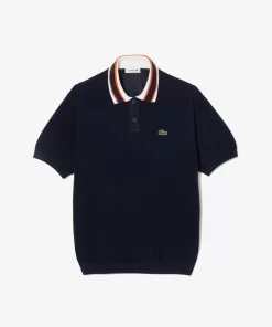 Lacoste Pullover>Kurzarmeliger Pullover Aus Baumwolle Mit Polokragen Navy Blau / Weis / Orange Li8