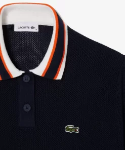 Lacoste Pullover>Kurzarmeliger Pullover Aus Baumwolle Mit Polokragen Navy Blau / Weis / Orange Li8