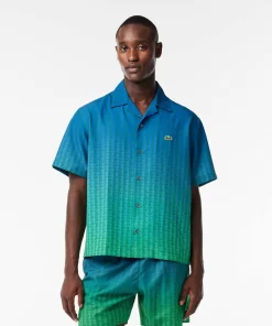 Lacoste Hemden>Kurzarmeliges Hemd Mit Ombre-Effekt Und Uv-Schutz Blau / Grun Qiy