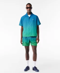 Lacoste Hemden>Kurzarmeliges Hemd Mit Ombre-Effekt Und Uv-Schutz Blau / Grun Qiy