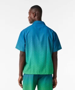 Lacoste Hemden>Kurzarmeliges Hemd Mit Ombre-Effekt Und Uv-Schutz Blau / Grun Qiy