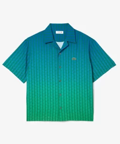 Lacoste Hemden>Kurzarmeliges Hemd Mit Ombre-Effekt Und Uv-Schutz Blau / Grun Qiy