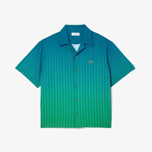 Lacoste Hemden>Kurzarmeliges Hemd Mit Ombre-Effekt Und Uv-Schutz Blau / Grun Qiy