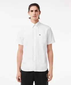 Lacoste Hemden>Kurzarmeliges Oxford-Hemd Weis 001