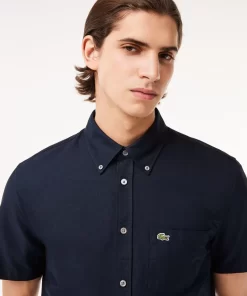 Lacoste Hemden>Kurzarmeliges Oxford-Hemd Navy Blau F2W