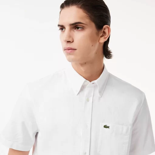 Lacoste Hemden>Kurzarmeliges Oxford-Hemd Weis 001