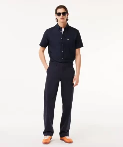 Lacoste Hemden>Kurzarmeliges Oxford-Hemd Navy Blau F2W