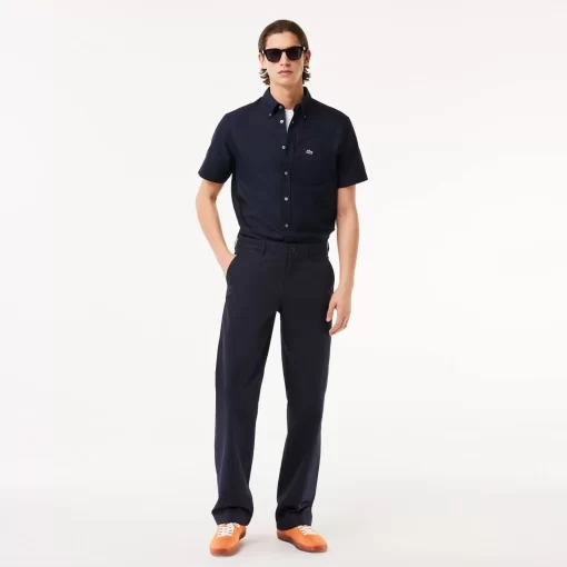 Lacoste Hemden>Kurzarmeliges Oxford-Hemd Navy Blau F2W