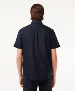 Lacoste Hemden>Kurzarmeliges Oxford-Hemd Navy Blau F2W