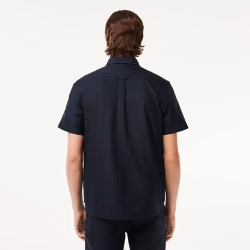 Lacoste Hemden>Kurzarmeliges Oxford-Hemd Navy Blau F2W