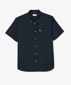 Lacoste Hemden>Kurzarmeliges Oxford-Hemd Navy Blau F2W