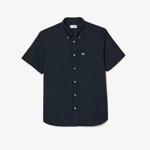 Lacoste Hemden>Kurzarmeliges Oxford-Hemd Navy Blau F2W