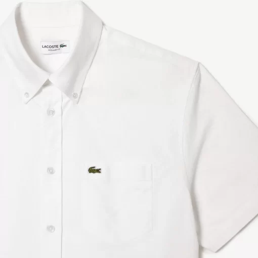 Lacoste Hemden>Kurzarmeliges Oxford-Hemd Weis 001