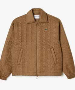 Lacoste Jacken & Mäntel>Kurze Gefutterte Jacke Mit Monogramm-Aufdruck Braun Six