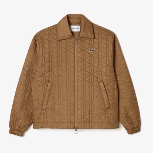 Lacoste Jacken & Mäntel>Kurze Gefutterte Jacke Mit Monogramm-Aufdruck Braun Six