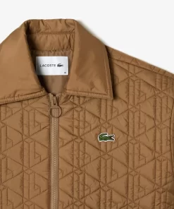 Lacoste Jacken & Mäntel>Kurze Gefutterte Jacke Mit Monogramm-Aufdruck Braun Six